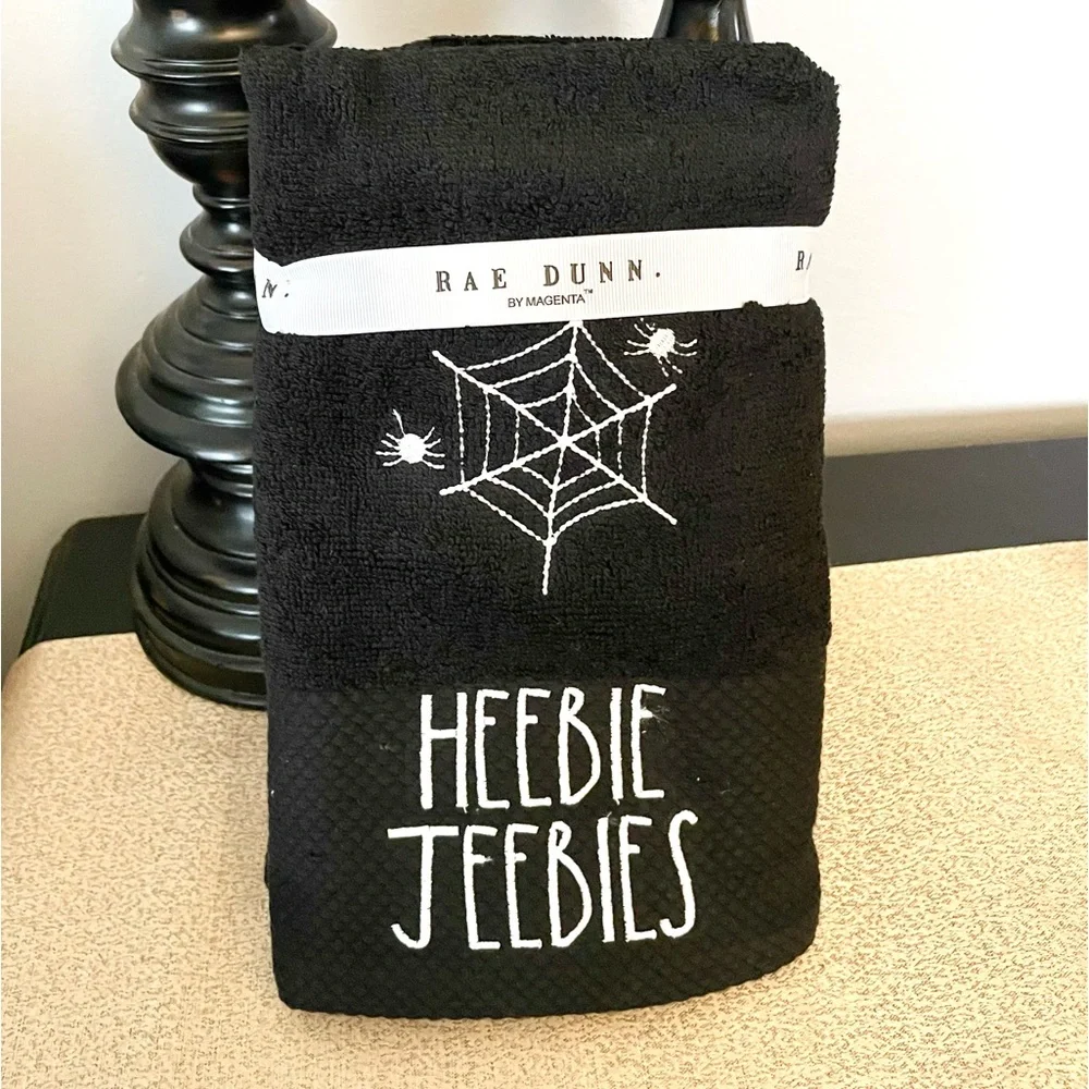 NWT Rae Dunn Set of 2 HEEBIE JEEBIES🕸 Hand Towels